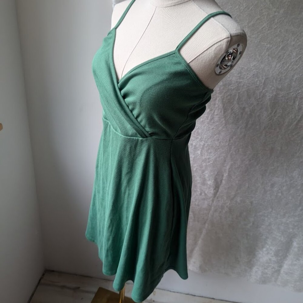Spring Green criss cross front tank top dress midi wild fable